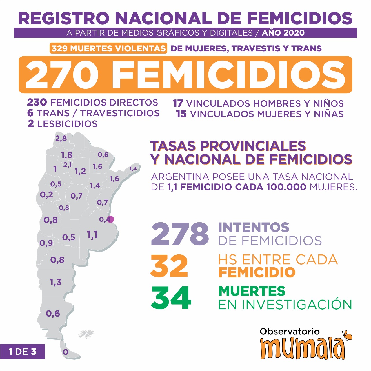 Mumalá presentó su informe de femicidios 2020